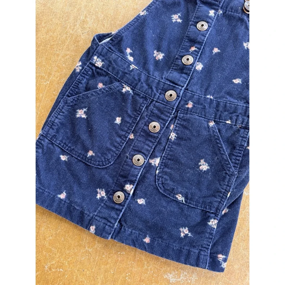 Oshkosh Shortall Jumpers Overalls Corduroy Skirt Floral Vestbak B'gosh Girl (4T)